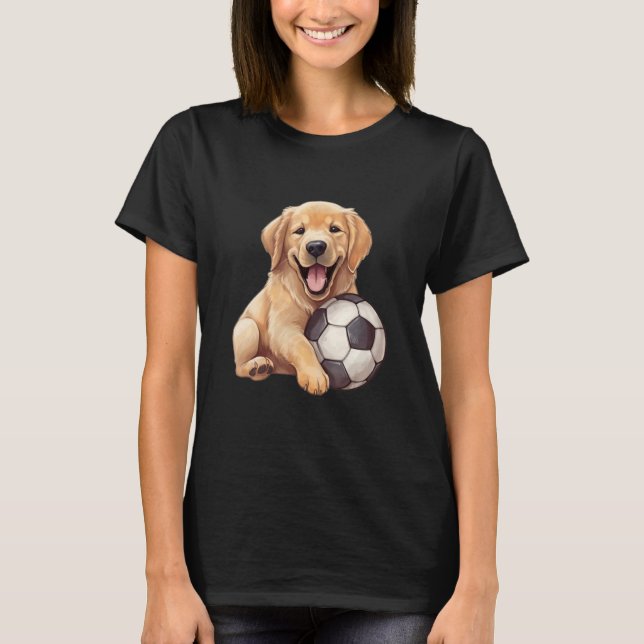 Camiseta Cachorro Labrador Bonito de Retriever com Pé de Bo (Frente)