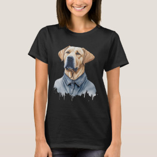 Camiseta Cachorro Labrador Bonito Vestindo Roupas Casuais