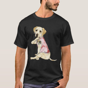 Camiseta Cachorro Labrador Eu Amo Mãe Tatuado Dia das Mães