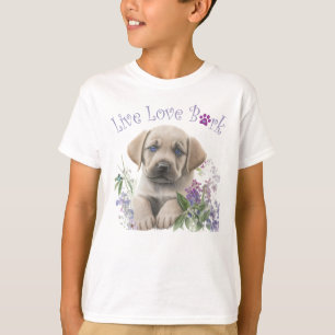Camiseta Cachorro Labrador Floral Fofo