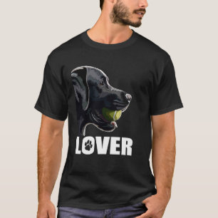Camiseta Cachorro Labrador Preto Amante de Bola de Tênis