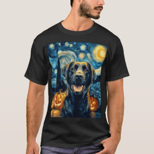 Camiseta Cachorro Labrador Preto Fofo de Halloween Jack O L