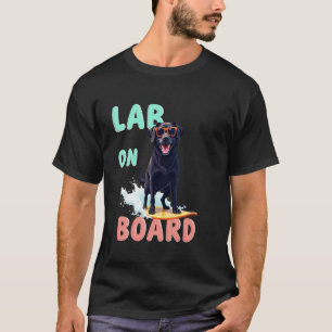 Camiseta Cachorro Labrador Preto Legal Surfando