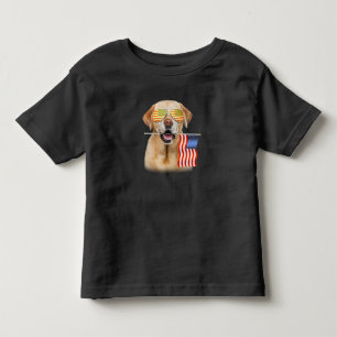 Camiseta Cachorro Labrador Retriever EUA Flag