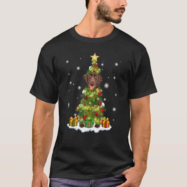 Camiseta Cachorro Labrador Retriever Natal Lab Chocolate (Frente)