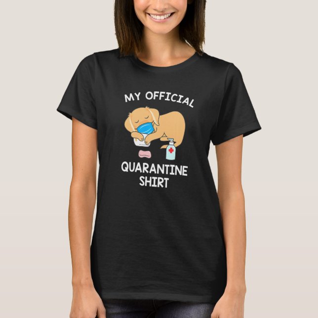 Camiseta Cachorro Labrador Retriever Oficial de Quarentena  (Frente)