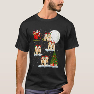 Camiseta Cachorro Labrador Retriever Papai Noel Trenó Voado