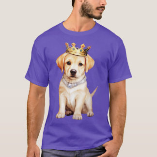 Camiseta Cachorro Labrador Retriever Vestindo Coroa