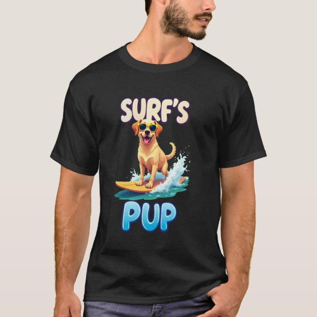 Camiseta Cachorro Labrador Surfista Maneiro (Frente)