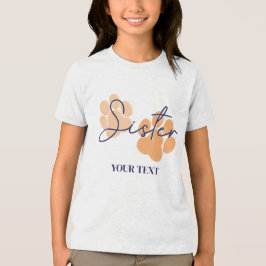 Camiseta Cachorro Laranja Azul Impressão da Pata Festa de A
