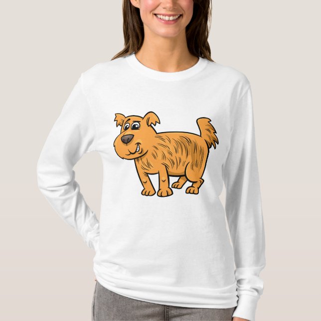 Camiseta Cachorro Laranja Desgrenhado (Frente)