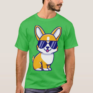 Camiseta Cachorro legal Corgi Com Óculos