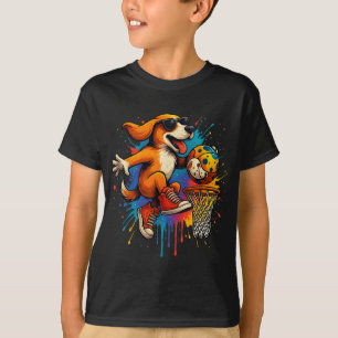 Camiseta Cachorro legal de basquetebol Dunquerando Crianças