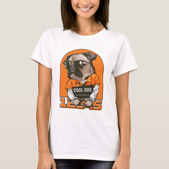Camiseta Cachorro legal | Ilustração de Cachorro Divertido  (Frente)