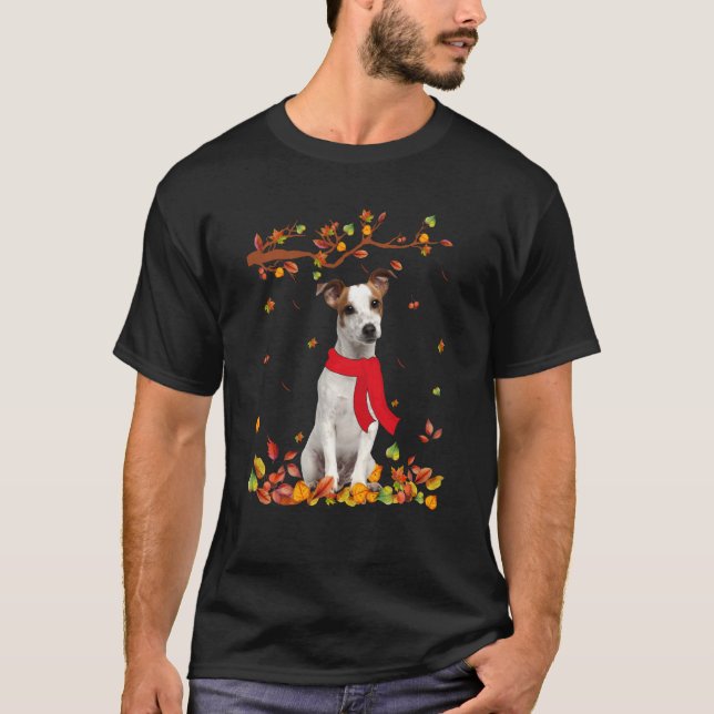 Camiseta Cachorro Legal Jack Russell Terrier Autumn Ação de (Frente)