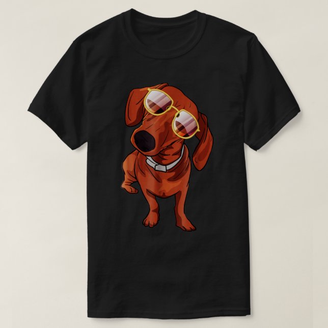 Camiseta Cachorro legal Vestindo óculos escuros (Frente do Design)