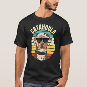 Camiseta Cachorro-Leopardo Catahoula com Óculos-de-sol Cata