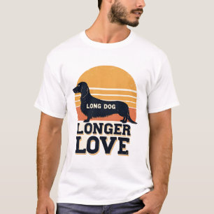 Camiseta Cachorro Longo Amor Mais Longo Vintage Dachshund P
