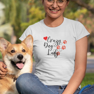 Camiseta Cachorro Louco Dama Coração Impressões
