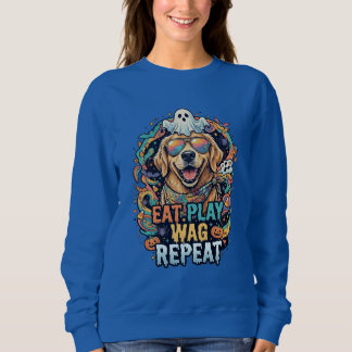 Camiseta Cachorro louco fofo de Halloween Retriever Dourado