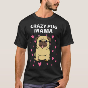 Camiseta Cachorro Louco Mama Adorável Cachorro Com Corações