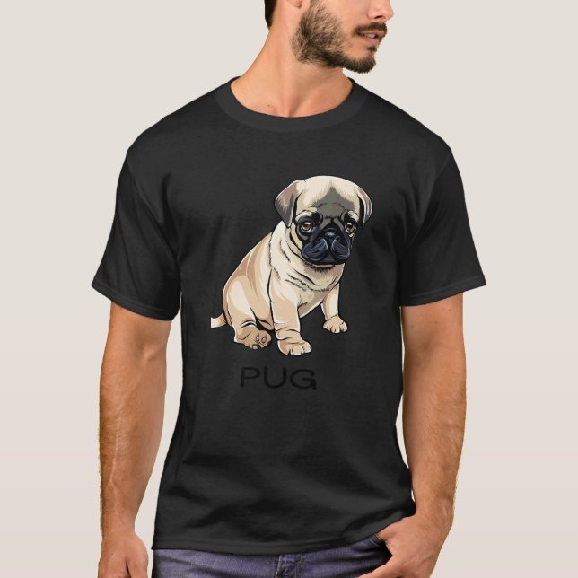 Camiseta Cachorro Louco Pug (Frente)
