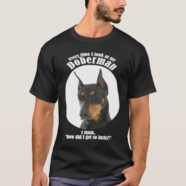 Camiseta cachorro Lucky Doberman (Frente)