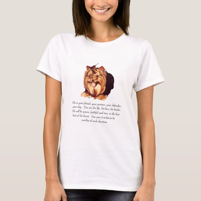 Camiseta Cachorro Macho Yorkshire Terrier Lembrança (Frente)