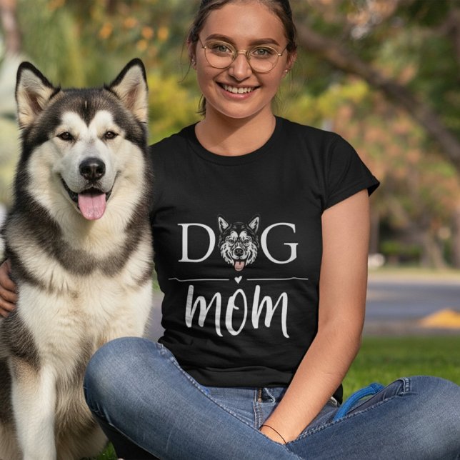 Camiseta Cachorro Mãe Cute Alaskan Malamute (alaskan malamute dog mom shirt)