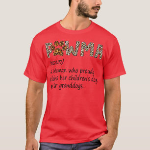 Camiseta Cachorro Mãe Mãe Pawma Noun Uma Mulher Que Se Orgu