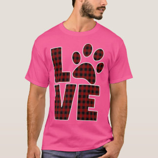 Camiseta Cachorro Mãe Pai Adorava Pata Vermelha Xadrez Negr