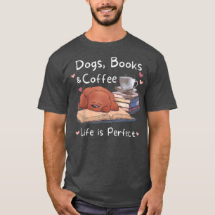 Camiseta Cachorro Mãe Pai livros café significa mulher