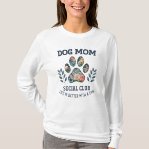 Camiseta Cachorro Mãe Paw Floral