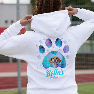 Camiseta Cachorro Mãe Personalizada Folha Foto Azul