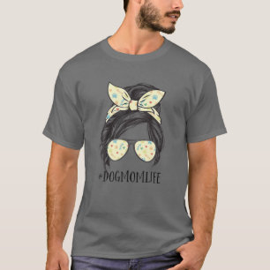 Camiseta Cachorro Mãe Vida Mensageira Bandana Óculos de sol