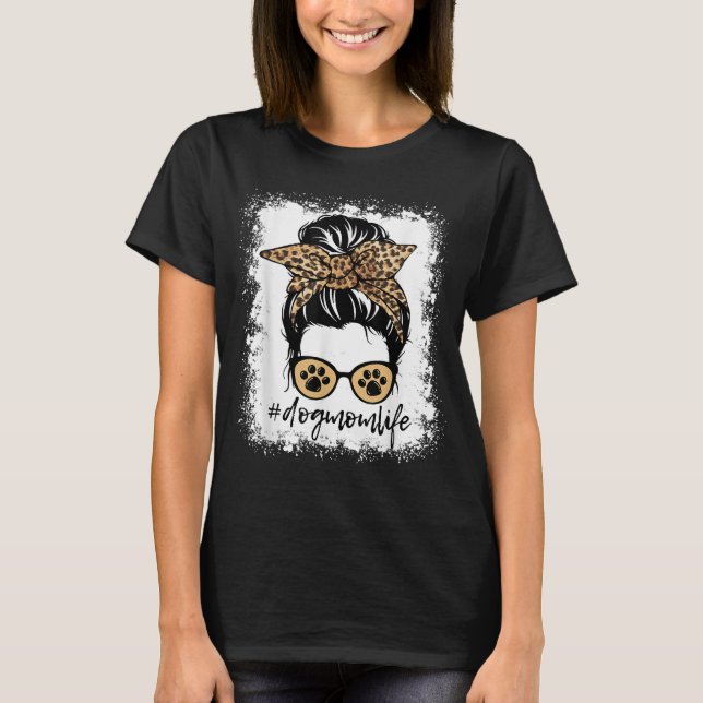 Camiseta Cachorro Mãe Vida Mensageira Leopard Imprime Cacho (Frente)