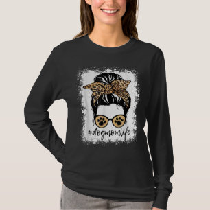 Camiseta Cachorro Mãe Vida Mensageira Leopard Imprime Cacho