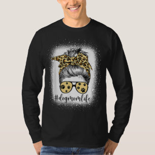Camiseta Cachorro Mãe Vida Mensagem Bun Bandana Leopard Imp