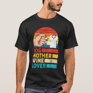 Camiseta Cachorro-Mãe Vinho Dia de as mães Maltês