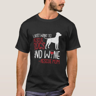 Camiseta Cachorro Mãe Vinho Frio Frio Bebendo Cachorro Mamã