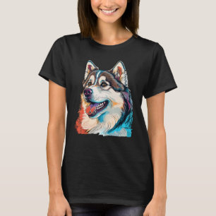 Camiseta Cachorro Malamute do Alaskan Cute no Alaskan Malam