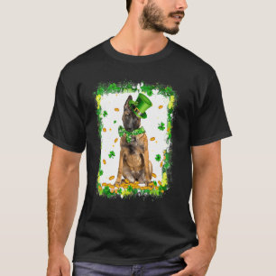 Camiseta Cachorro Malinois Dia de São Patrício Irlandês Sha
