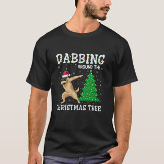 Camiseta Cachorro Malinois Santa Hat Belga Dando em volta