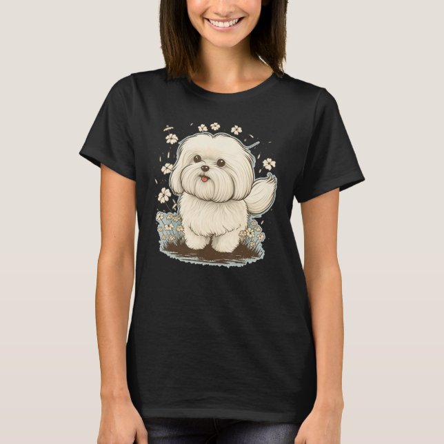 Camiseta Cachorro Maltês Cachorro Mole 5 (Frente)