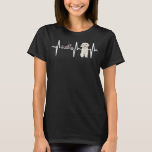Camiseta Cachorro Maltês de Pulsação de Motocicleta