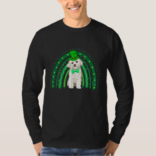 Camiseta Cachorro Maltês Engraçado Cotovelo Verde Feliz São