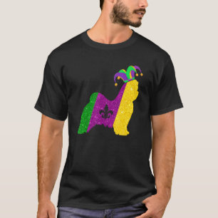 Camiseta Cachorro Maltês Engraçado Festa do Gras Máscara Mi