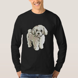 Camiseta Cachorro Maltês Fofo Para Dono Maltês E Maltês