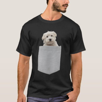 Camiseta Cachorro Maltês No Bolso