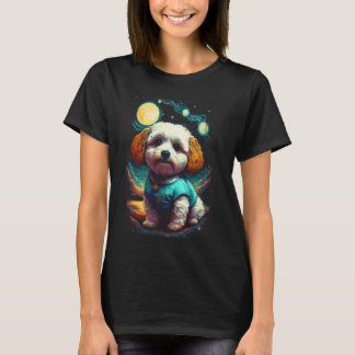 Camiseta Cachorro Maltipoo Pop Arte Design Colorida Poodle